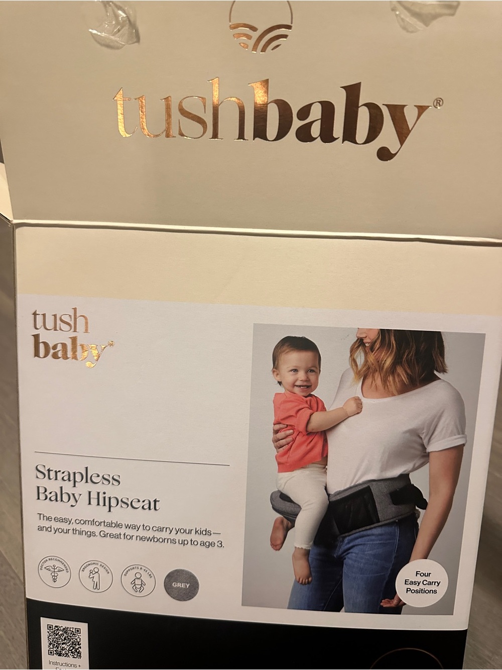 Strapless Baby Hipseat in Grey